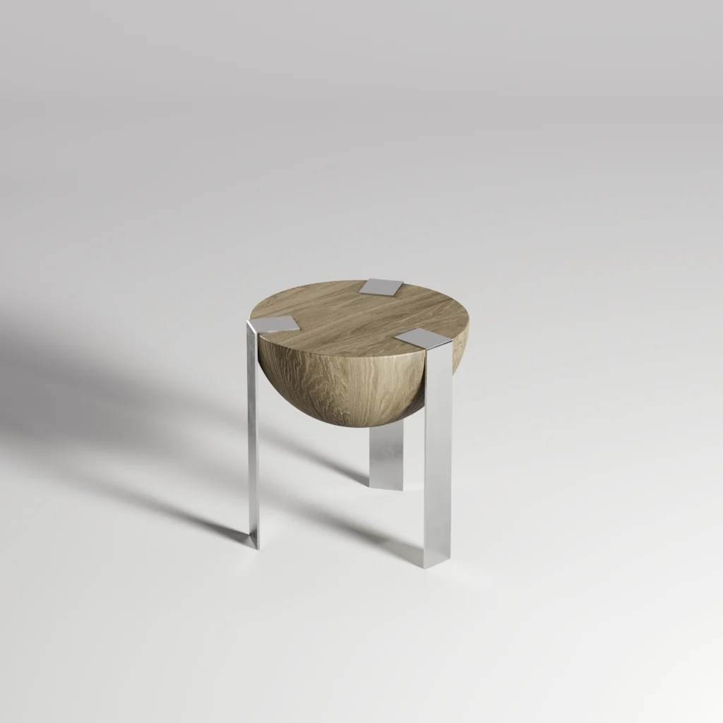 MESA AUXILIAR MADERA FORJA